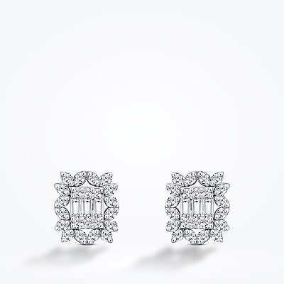 0.19 Karat Pırlanta Baget Küpe - Baroni Diamond (1)