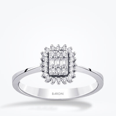 0.19 Karat Pırlanta Baget Yüzük - Baroni Diamond