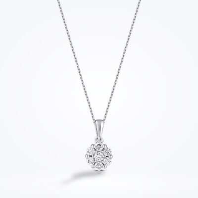 0.19 Karat Pırlanta Çiçek Kolye - Baroni Diamond (1)