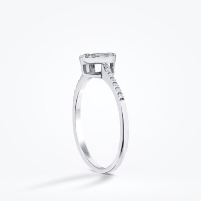 0.19 Karat Pırlanta Oval Baget Yüzük - Baroni Diamond (1)