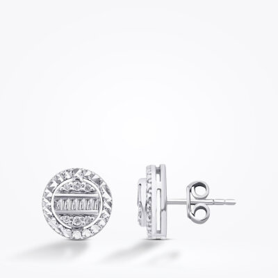 0.20 Karat Pırlanta Baget Küpe - Baroni Diamond