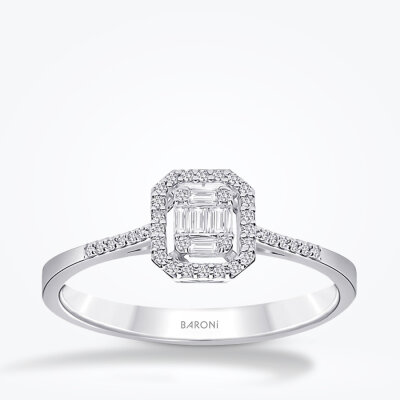 0.20 Karat Pırlanta Baget Yüzük - Baroni Diamond