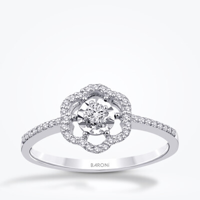 0.20 Karat Pırlanta Çiçek Yüzük - Baroni Diamond