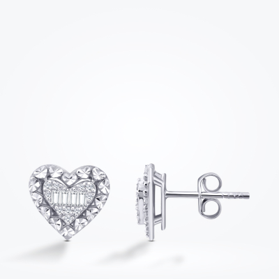 0.20 Karat Pırlanta Ebedi Aşk Kalp Küpe - Baroni Diamond