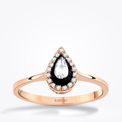0.21 Karat Elmas Damla Yüzük - Baroni Diamond