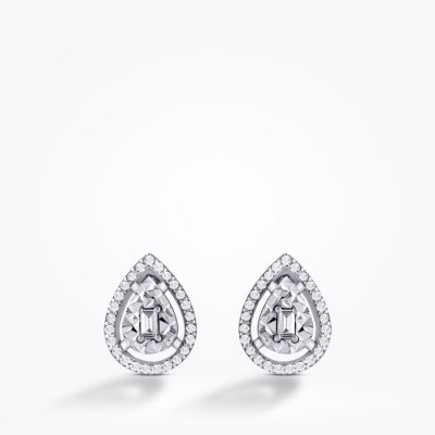 0.21 Karat Pırlanta Baget Damla Küpe - Baroni Diamond (1)