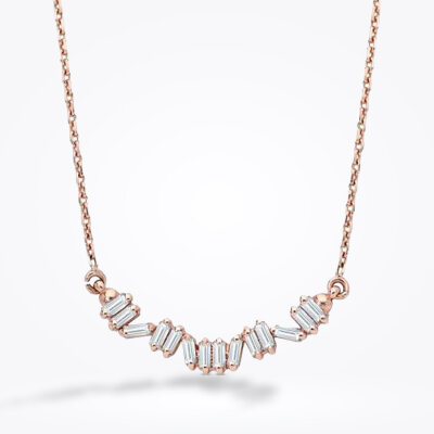 0.27 Karat Pırlanta Baget Kolye - Baroni Diamond