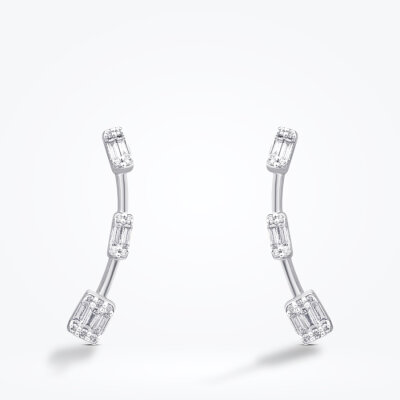 0.21 Karat Pırlanta Baget Küpe - Baroni Diamond (1)