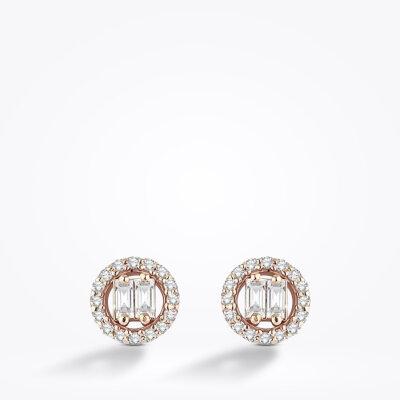0.21 Karat Pırlanta Baget Küpe - Baroni Diamond (1)