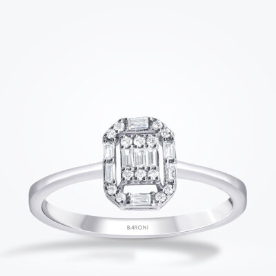 0.21 Karat Pırlanta Baget Yüzük - Baroni Diamond