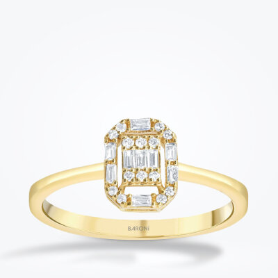 0.21 Karat Pırlanta Baget Yüzük - Baroni Diamond