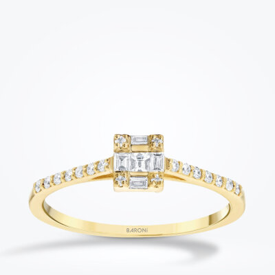 0.21 Karat Pırlanta Baget Yüzük - Baroni Diamond