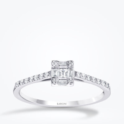 0.21 Karat Pırlanta Baget Yüzük - Baroni Diamond
