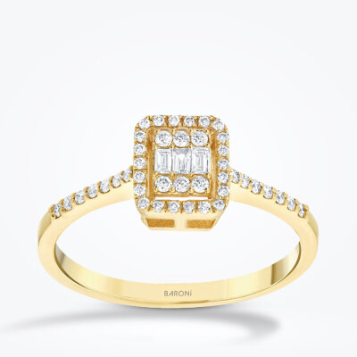 0.21 Karat Pırlanta Baget Yüzük - Baroni Diamond