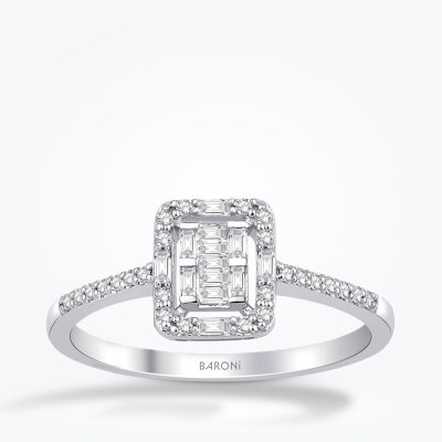 0.22 Karat Pırlanta Baget Yüzük - Baroni Diamond