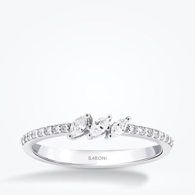 0.22 Karat Pırlanta Markiz Taşlı Yüzük - Baroni Diamond