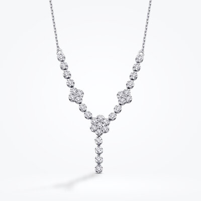 0.22 Karat Pırlanta Trend Çiçek Kolye - Baroni Diamond
