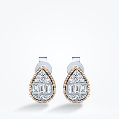 0.23 Karat Pırlanta Baget Damla Küpe - Baroni Diamond (1)