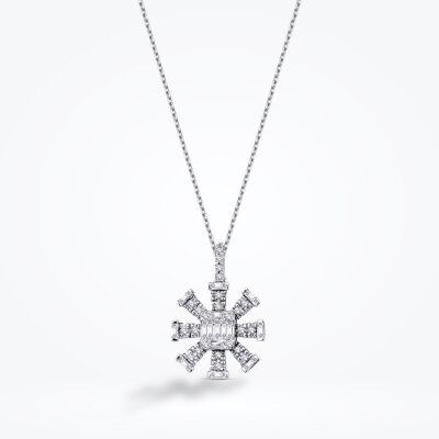 0.23 Karat Pırlanta Baget Kolye - Baroni Diamond (1)