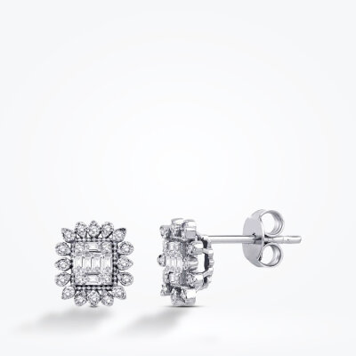 0.23 Karat Pırlanta Baget Küpe - Baroni Diamond