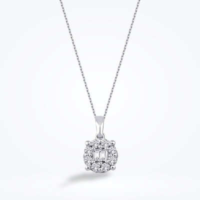 0.23 Karat Pırlanta Baget Trend Kolye - Baroni Diamond (1)