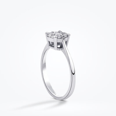 0.23 Karat Pırlanta Yuvarlak Baget Yüzük - Baroni Diamond (1)
