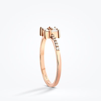 0.24 Karat Pırlanta Baget Kare Rose Yüzük - Baroni Diamond (1)