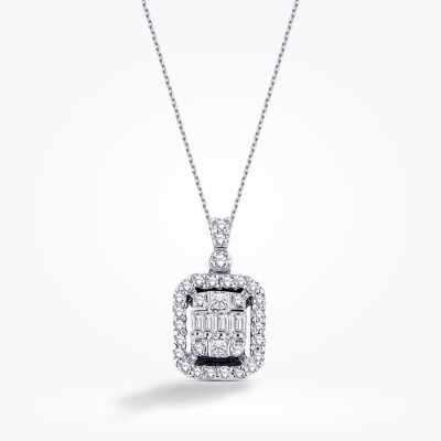 0.24 Karat Pırlanta Baget Kolye - Baroni Diamond (1)