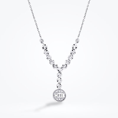 0.24 Karat Pırlanta Baget Kolye - Baroni Diamond (1)