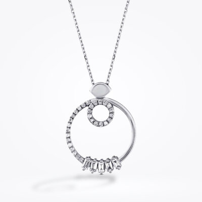 0.25 Karat Pırlanta Baget Kolye - Baroni Diamond