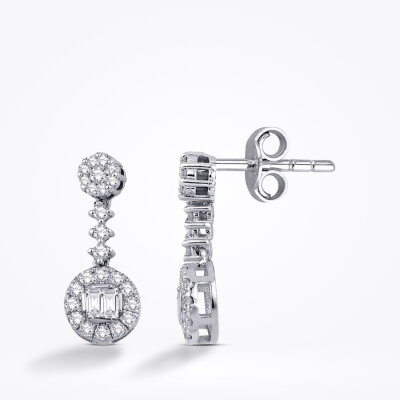 0.36 Karat Pırlanta Baget Küpe - Baroni Diamond