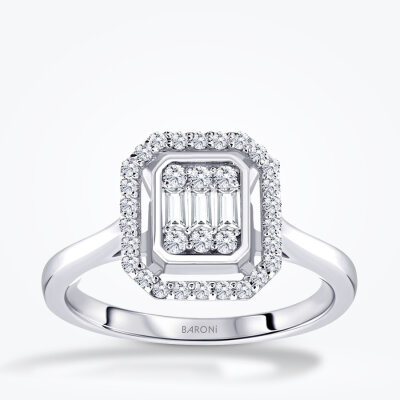 0.25 Karat Pırlanta Baget Yüzük - Baroni Diamond