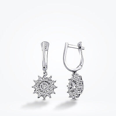 0.25 Karat Pırlanta Çiçek Küpe - Baroni Diamond