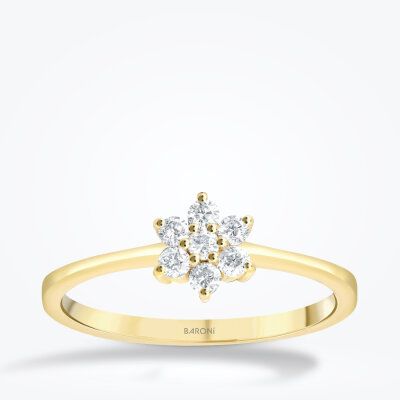 0.25 Karat Pırlanta Çiçek Yüzük - Baroni Diamond