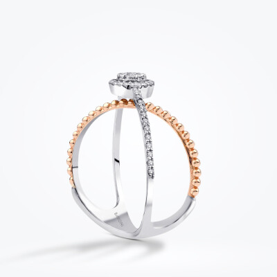 0.25 Karat Pırlanta İki Renk Taşlı Yüzük - Baroni Diamond (1)