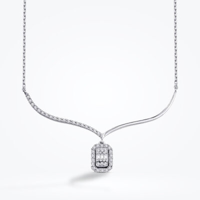 0.26 Karat Pırlanta Baget Kolye - Baroni Diamond