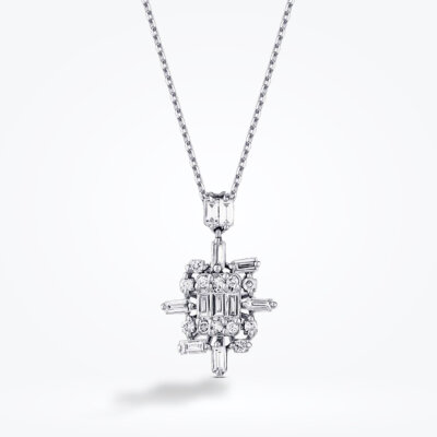 0.26 Karat Pırlanta Baget Kolye - Baroni Diamond