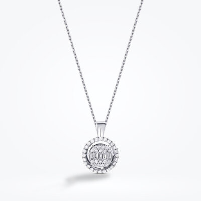 0.26 Karat Pırlanta Baget Kolye - Baroni Diamond (1)