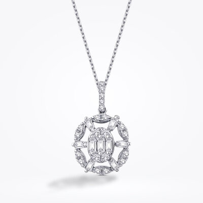 0.26 Karat Pırlanta Baget Kolye - Baroni Diamond
