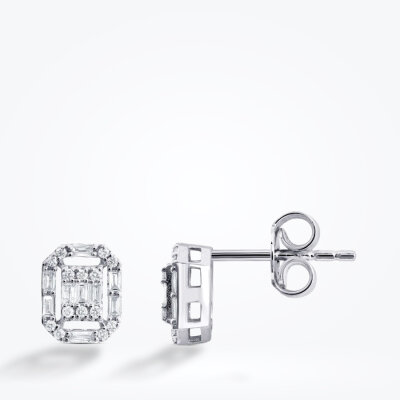 0.26 Karat Pırlanta Baget Küpe - Baroni Diamond