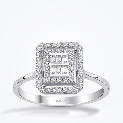 0.26 Karat Pırlanta Baget Yüzük - Baroni Diamond