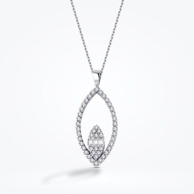 0.27 Karat Pırlanta Baget Kolye - Baroni Diamond
