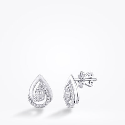 0.27 Karat Pırlanta Baget Küpe - Baroni Diamond