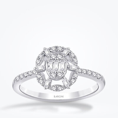 0.27 Karat Pırlanta Baget Yüzük - Baroni Diamond