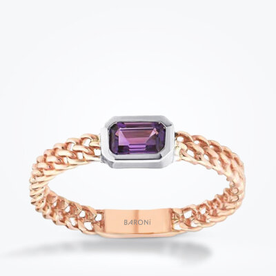 0.28 Karat Ametist Yüzük - Baroni Diamond