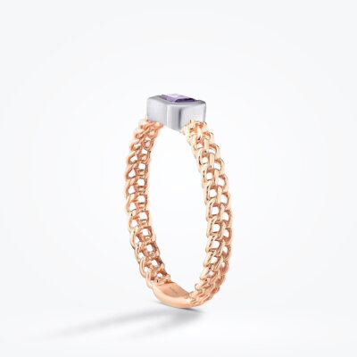 0.28 Karat Ametist Yüzük - Baroni Diamond (1)