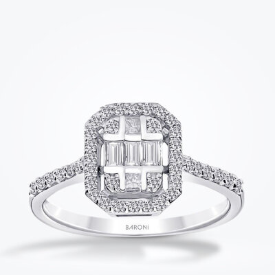 0.28 Karat Pırlanta Baget Yüzük - Baroni Diamond