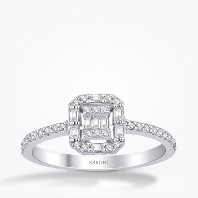 0.28 Karat Pırlanta Baget Yüzük - Baroni Diamond