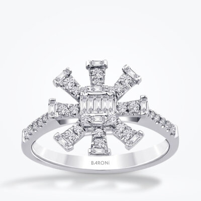 0.29 Karat Pırlanta Baget Yüzük - Baroni Diamond