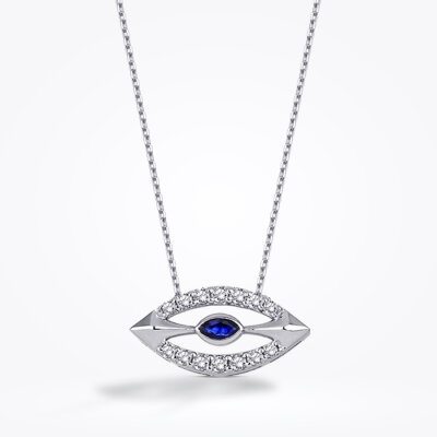 0.29 Karat Pırlanta Safir Kolye - Baroni Diamond (1)